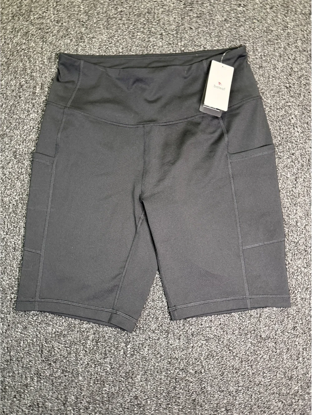 NWT Baleaf Women's Black Mid-Length Athletic Shorts with Pockets, Size M